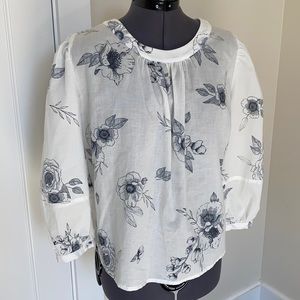 Lovely lightweight organic cotton floral blouse